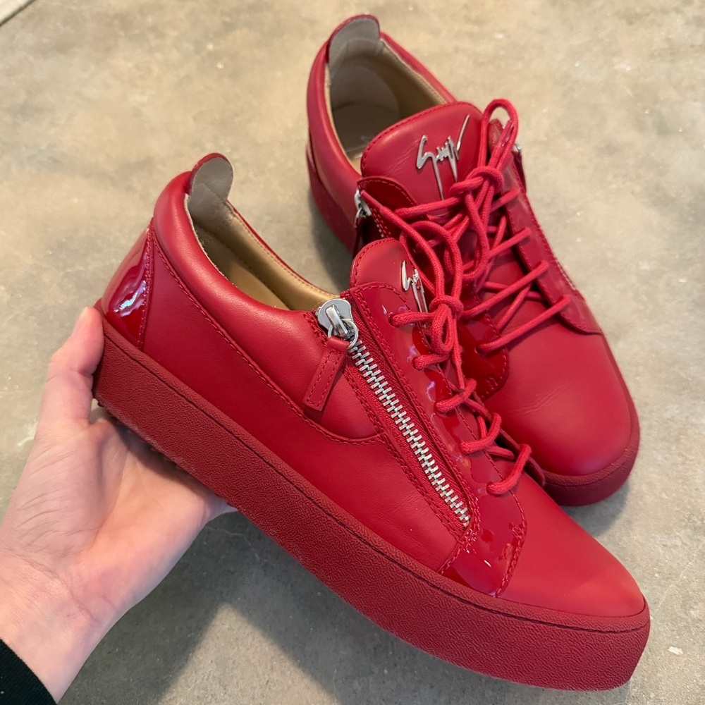 Giuseppe Zanotti Red Leather Sneakers - Picture 2 of 5